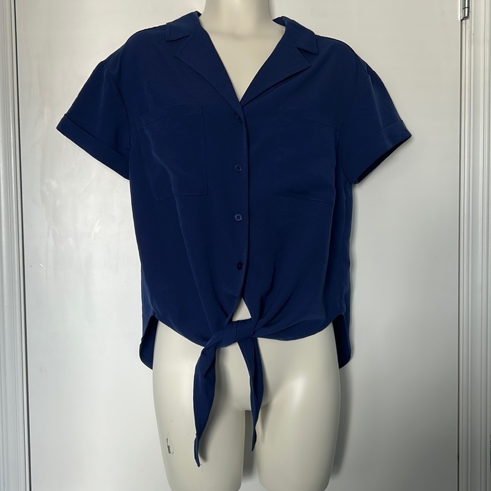 Halston Front Tie Short Sleeved T-Shirt